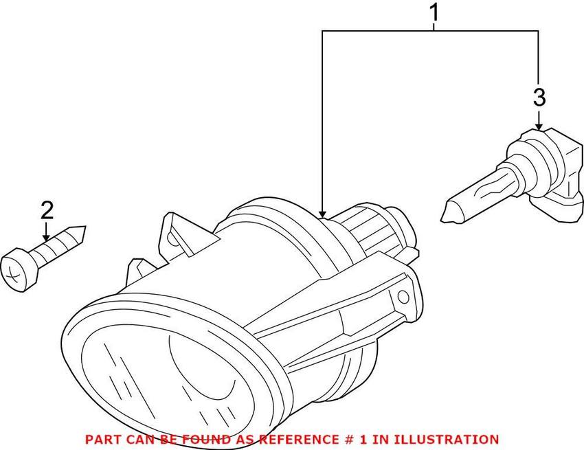 Audi VW Foglight Assembly - Driver Side 8T0941699E